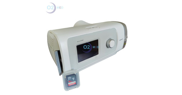 AutoCpap Breathcare II Yuwell con SDCard visibile - distribuito da O2 Med