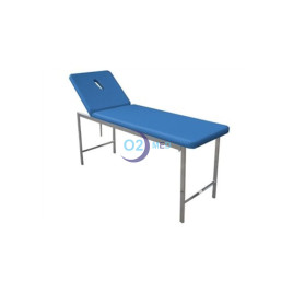 Lettino classico da visita medica blu con schienale reclinabile con Foro - distribuito da O2 Med
