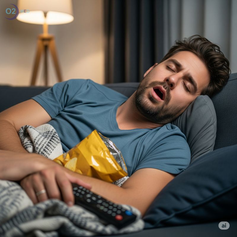 Uomo-addormentato-improvvisamente-davanti-alla-tv